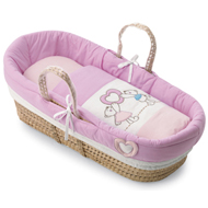 Cos de botez cu capotina Smart Cuore Roz Lila